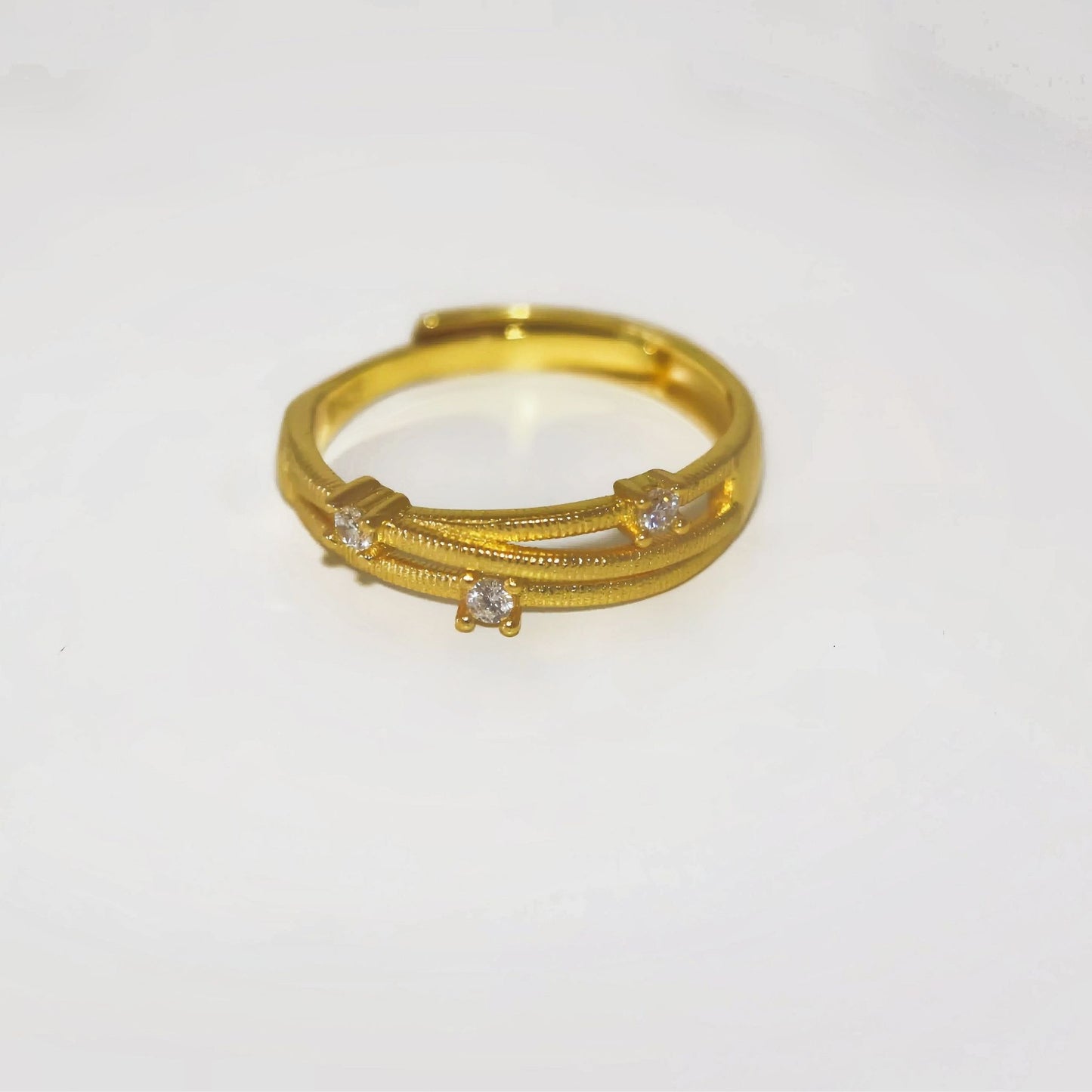 Brushed Open Ring in Sterling Silver & Gold Plated